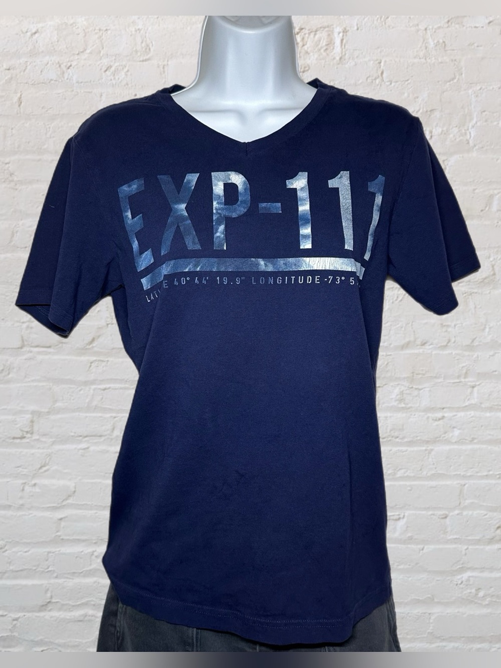 Express Navy Blue Graphic Short Sleeve Basic Casual Tee in Men’s Size X-Small